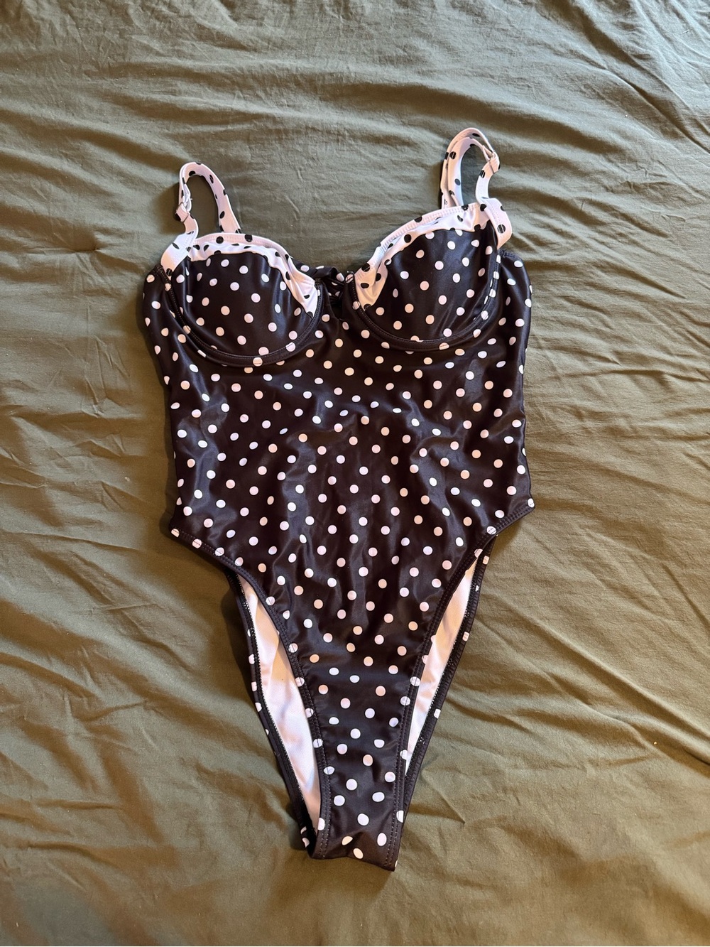 Black Polka Dot One-Piece Swimsuit